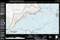 Image of the map of the Pinnell Mountain National Recreation Trail along the Steese Highway.