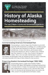History of Alaska Homesteading brochure with picture of Abraham Lincoln and William McKinley 