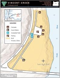 map of Vincent Creek campground