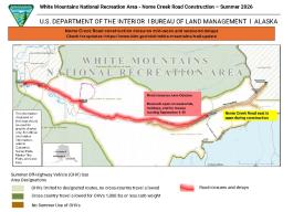 A map of a temporary road closure on Nome Creek Road