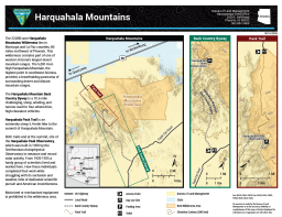 thumbnail of a handout showing the Harquahala Mountains Wilderness, pack trail, and back country byway