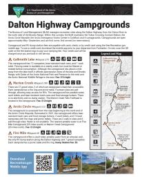 Fact sheet with key of campgrounds and amenities. 