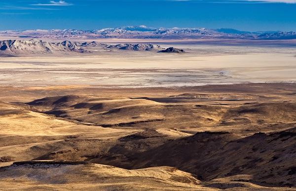 A picture of Black Rock Desert from the mountains