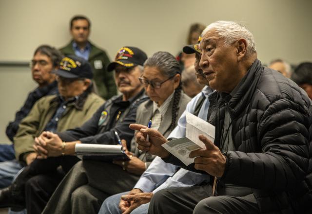 Photo of Alaska Native veterans at a program presentation 
