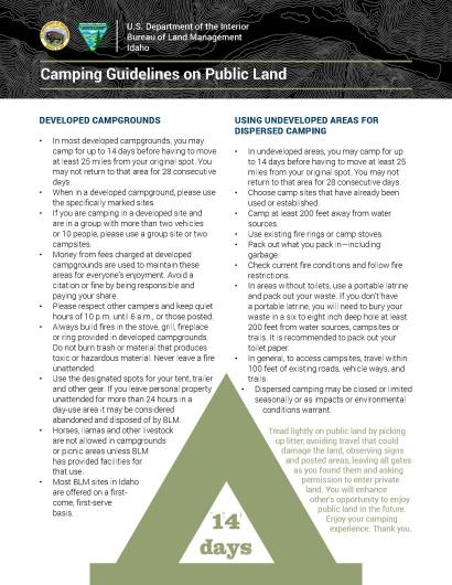 BLM ID Camping Guidelines Cover