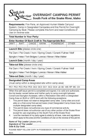 South Fork Permit Page