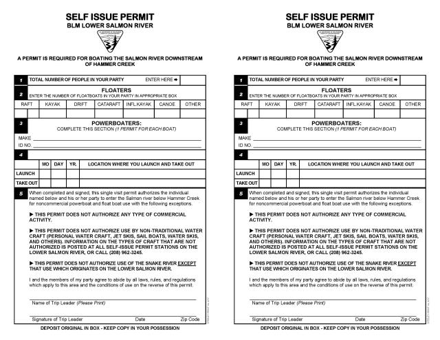 Lower Salmon River Permit Pages