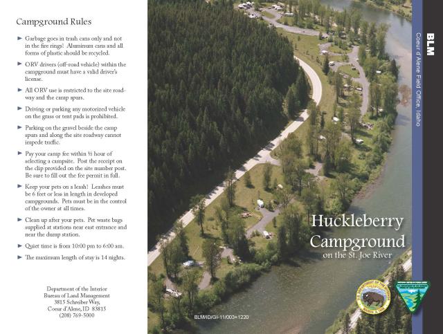 Huckleberry Campground Brochure Cover