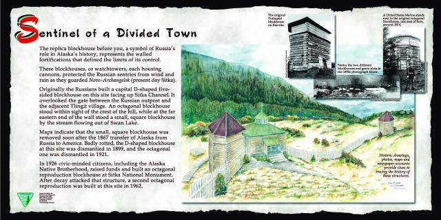 Alaska Sitka Blockhouse Panel 2: Sentinel of a Divided Town