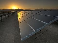 Solar panels in the desert. Photo by Tom Brewster Photography.