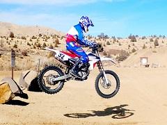 Dirt bike in the desert. Photo by Tara Alexander, BLM.