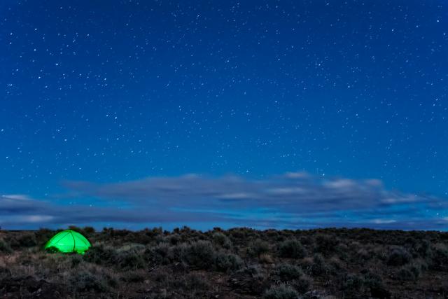 Tent in the great Basin high desert.