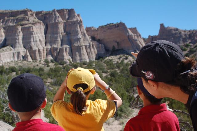 Children exploring at Kasha-Katuwe Tent Rocks National Monument.