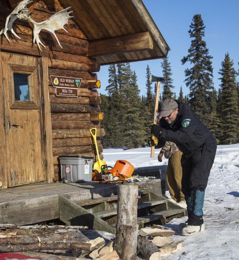 Man chopping wood