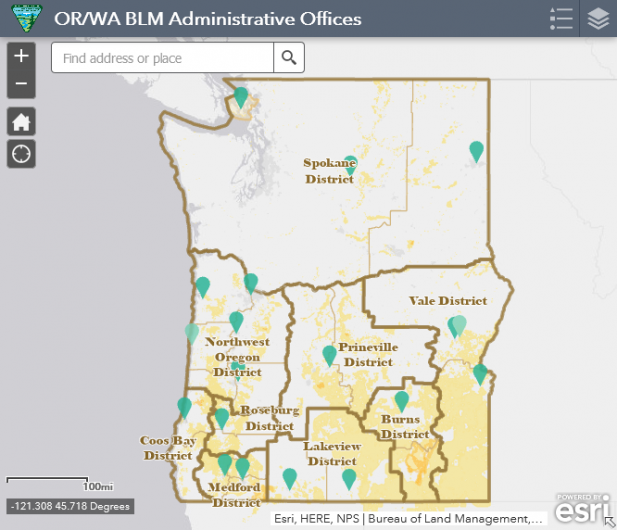 Northwest Oregon District Office - Orwa Admin Map 
