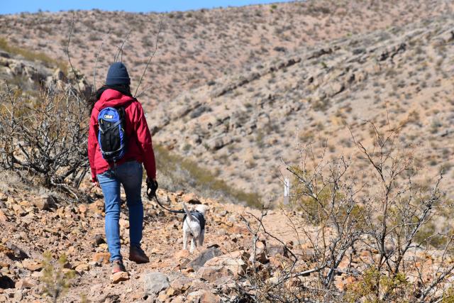 Hiker explores trail in new mexico