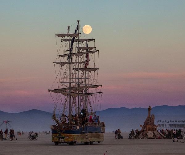 The Burning Man event at the Black Rock-High Rock-Emigrant Trails NCA in NV.  This image highlights the broad array of recreation uses the bureau accommodates on public lands. (Photo by Bob Wick)
