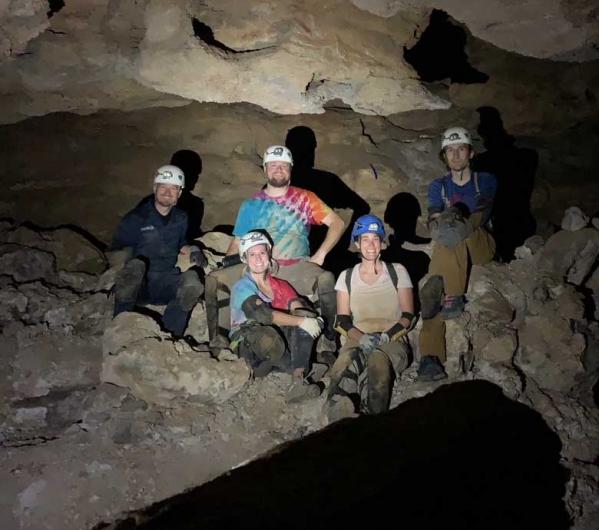 CFO staff in a big room of Wind-Hicks Cave.