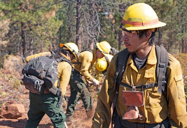 Firefighter walking