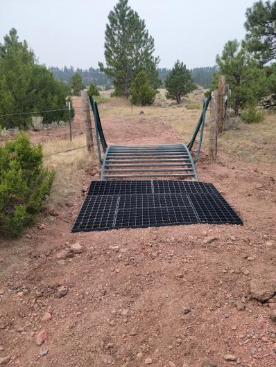 Six width restriction points were installed to limit the size of vehicles allowed on the trails.