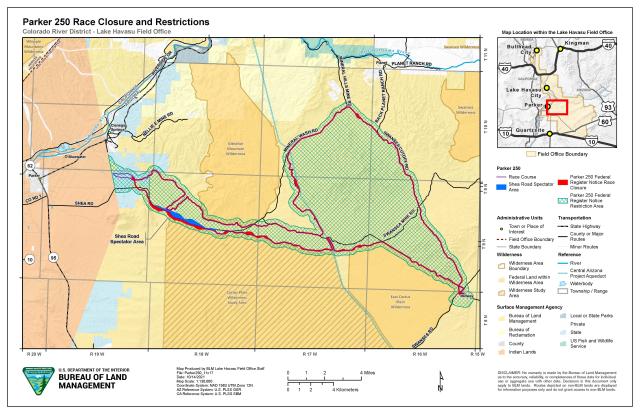 Map of Parker Race Closure and Exclusions