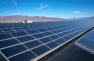 solar panel in the desert