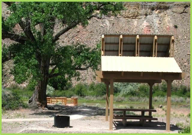 Cabana and Fire Ring at Cottonwood Grove Campground