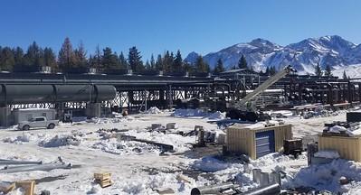 Pipeline construction in the snow