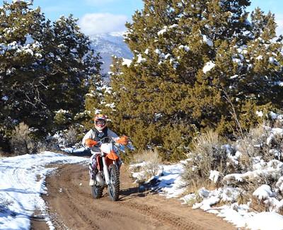 Dirt bike rider in the snow 