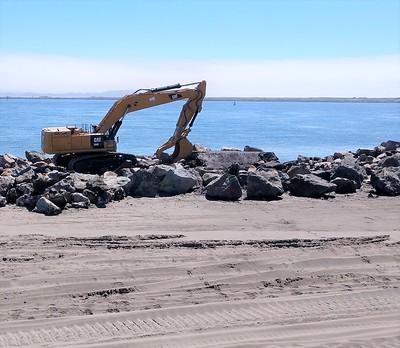 Excavator on a Jetty