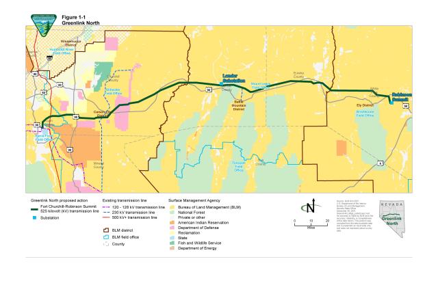 Map of the Greenlink North project 