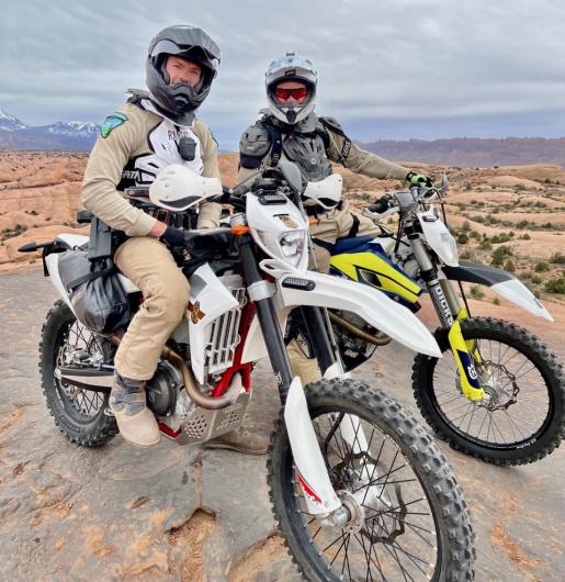 Two BLM uniformed rangers on motorcycles.