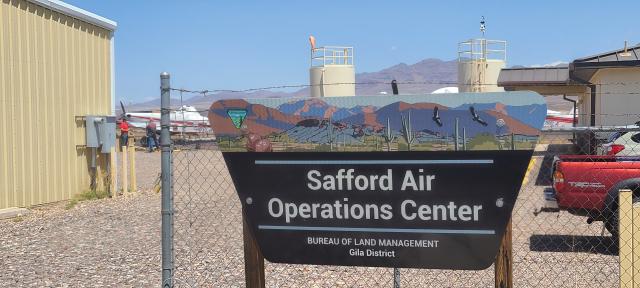 Sign - Safford Air Operations Center located at the Safford Airport in Safford Arizona. 