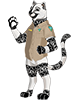 Agents of Discovery Mascot for Canyons of the Ancient National Monument. White Puma with cultural markings wearing wearing BLM uniform
