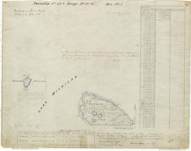 Survey Plat Garden Island Michigan