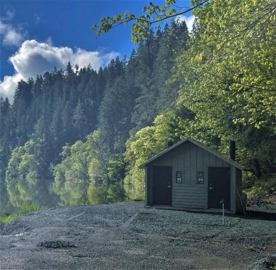 new vault toilet installed at the Loon Lake Recreation Site day use area