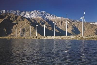 Wind turbines in the desert