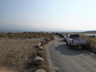 Road to Hot Springs filled with cars