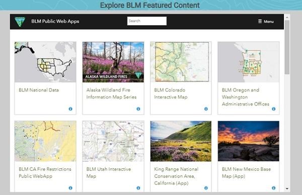 Hub users can browse through BLM data by subject matter or explore featured content.