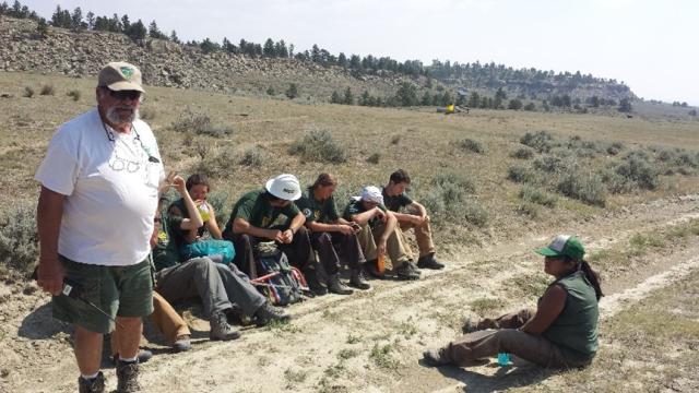 BLM Volunteers together on a trail