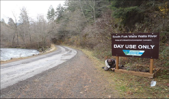 South Fork Pre-ﬂood trailhead access road 