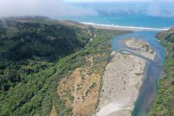 A river flowing out to sea.