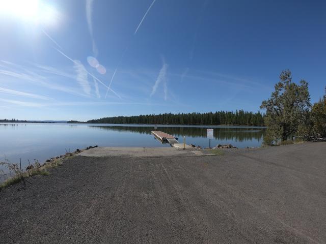 landscape view of water, sky, and trees at Gerber Recreation area