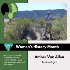 Featured Women's History Month infographic of Amber Van Alfen. 