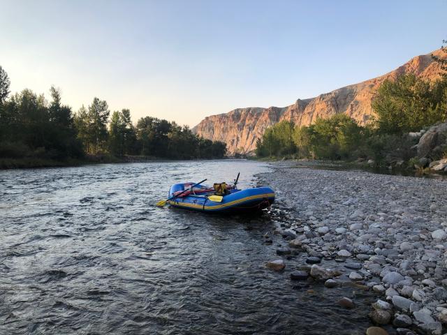 Raft floating on the Upper Salmon River.