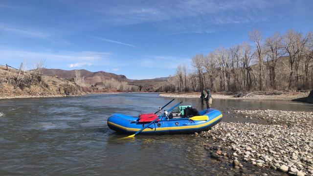 Raft floating on the Upper Salmon River.