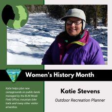 Featured Women's History Month infographic of Katie Stevens. 