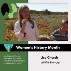 Featured Women's History Month infographic of Lisa Church. 