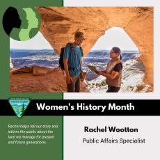 Featured Women's History Month infographic of Rachel Wootton. 