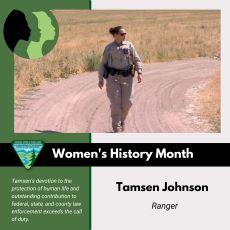 Featured Women's History Month infographic of Tamsen Johnson. 